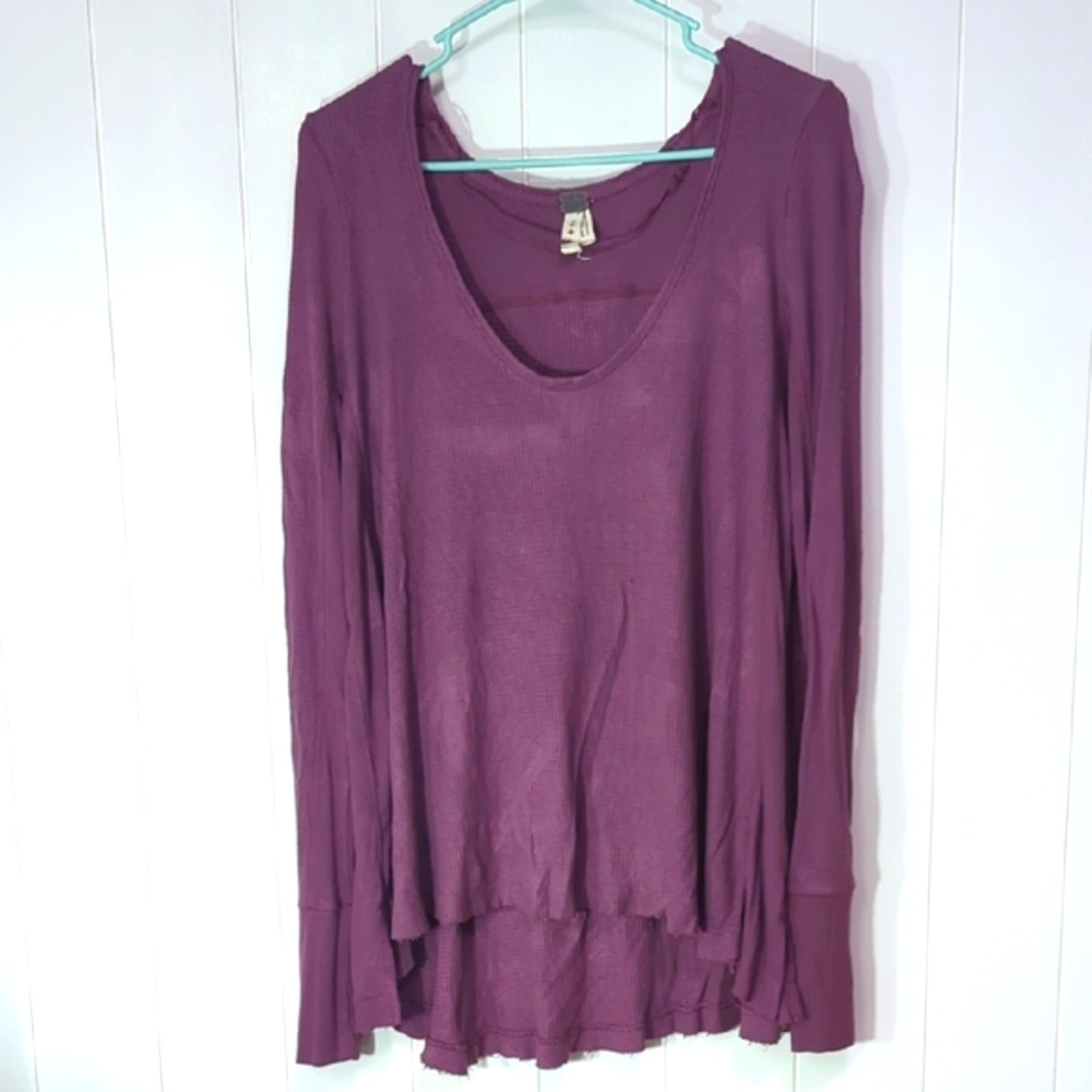 ❤️5/$25🎀Free People Flawed Women's Purple Long Sleeve Top